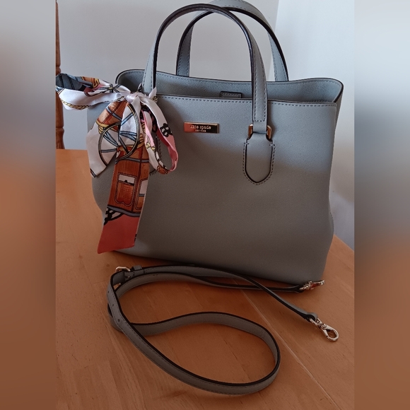 kate spade Handbags - Kate Spade Laurel Way Evangelie Leather Satchel Bag (Cliff Gray) EUC